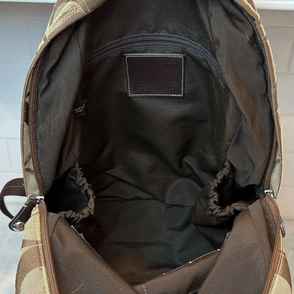 Coach Backpack Purse Vintage Jacquard Signature Logo Stripe Large Backpack - HTF main image 11